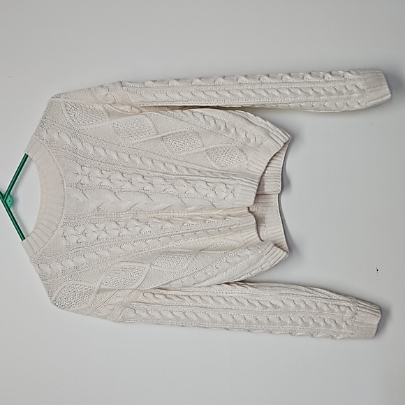 Cupshe cream cropped cableknit sweater. - Picture 1 of 4